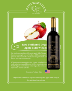 raw unrefined apple cider specialty vinegar