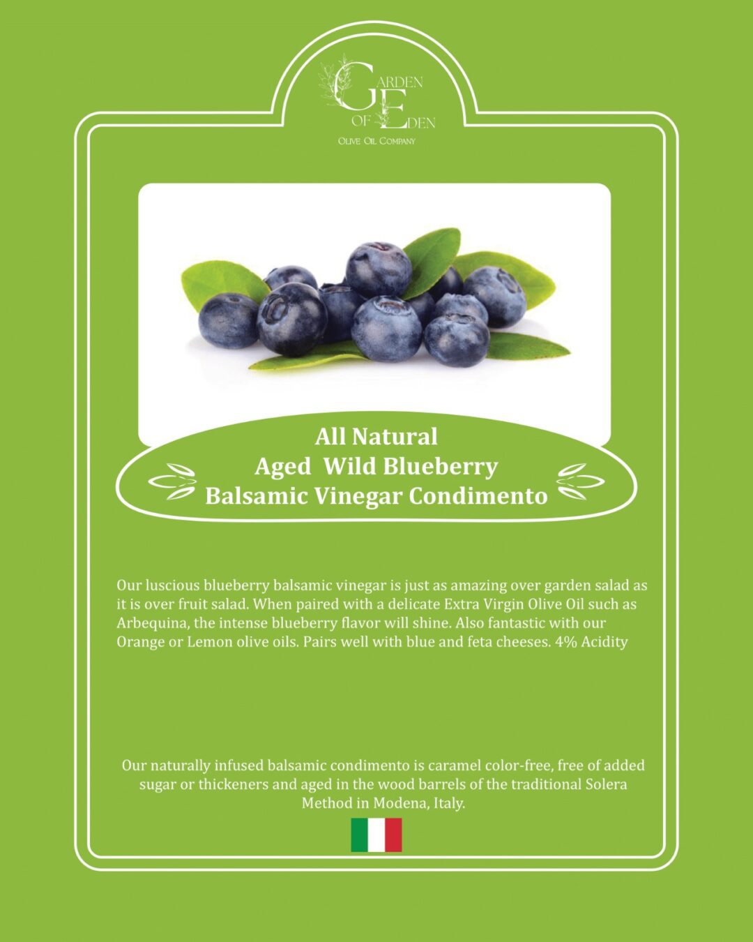 aged wild blueberry dark balsamic vinegar