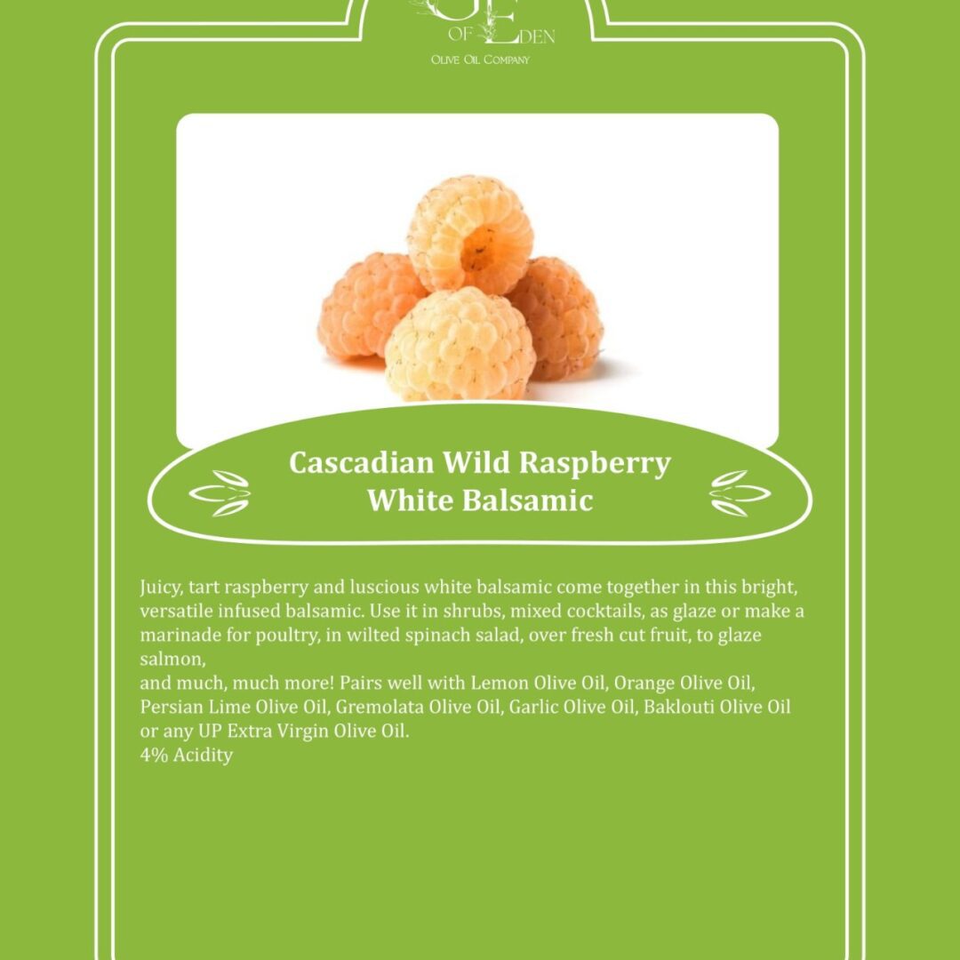 cascadian wild raspberry white balsamic vinegar