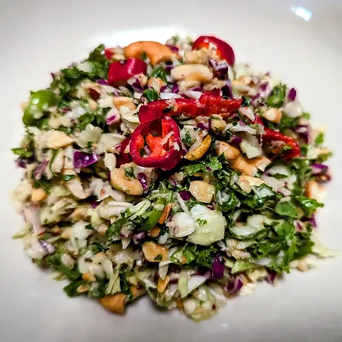 Chopped Kale, Cabbage, and Toasted Cashew Crunch Salad with Toasted ...