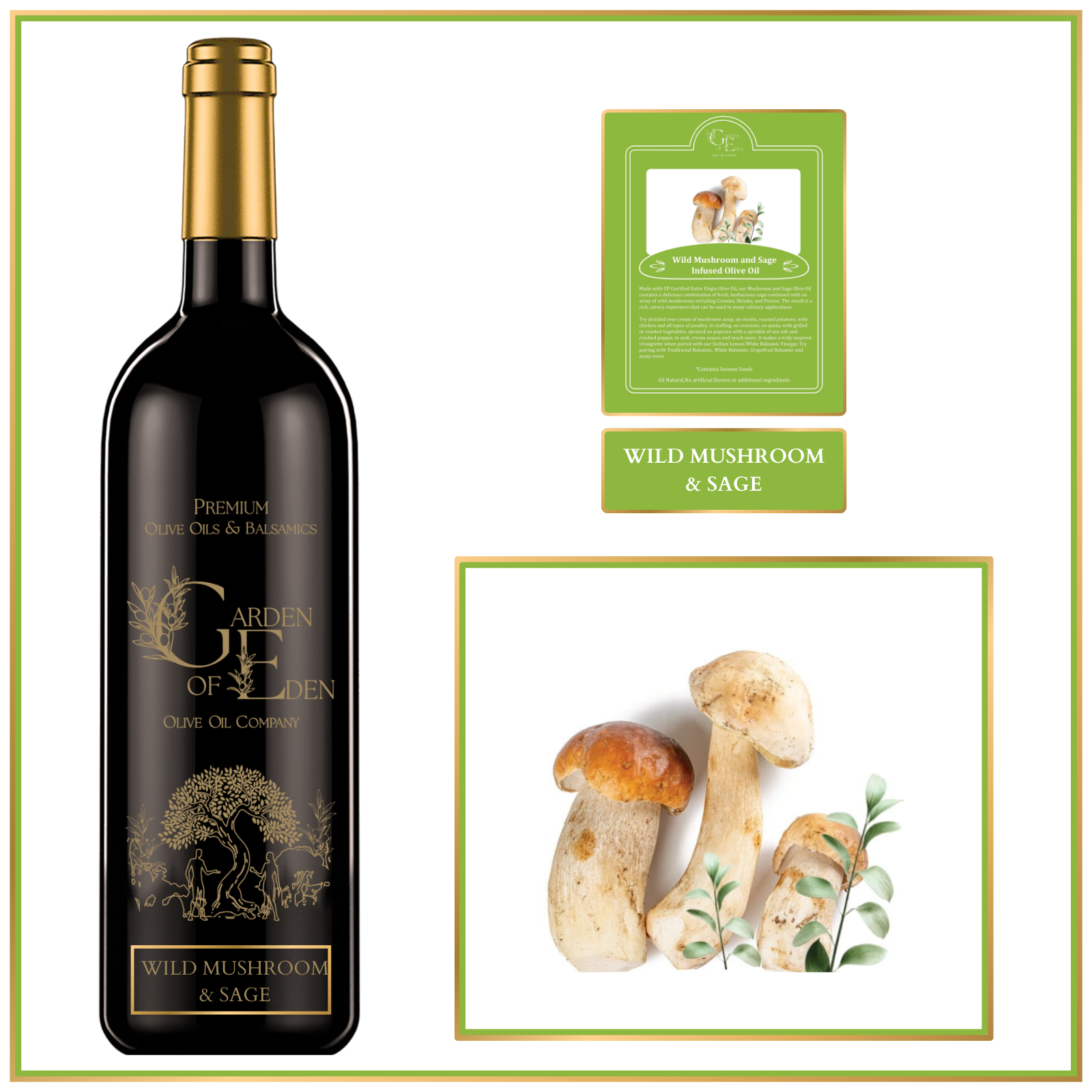 Wild Mushroom & Sage Infused Olive Oil