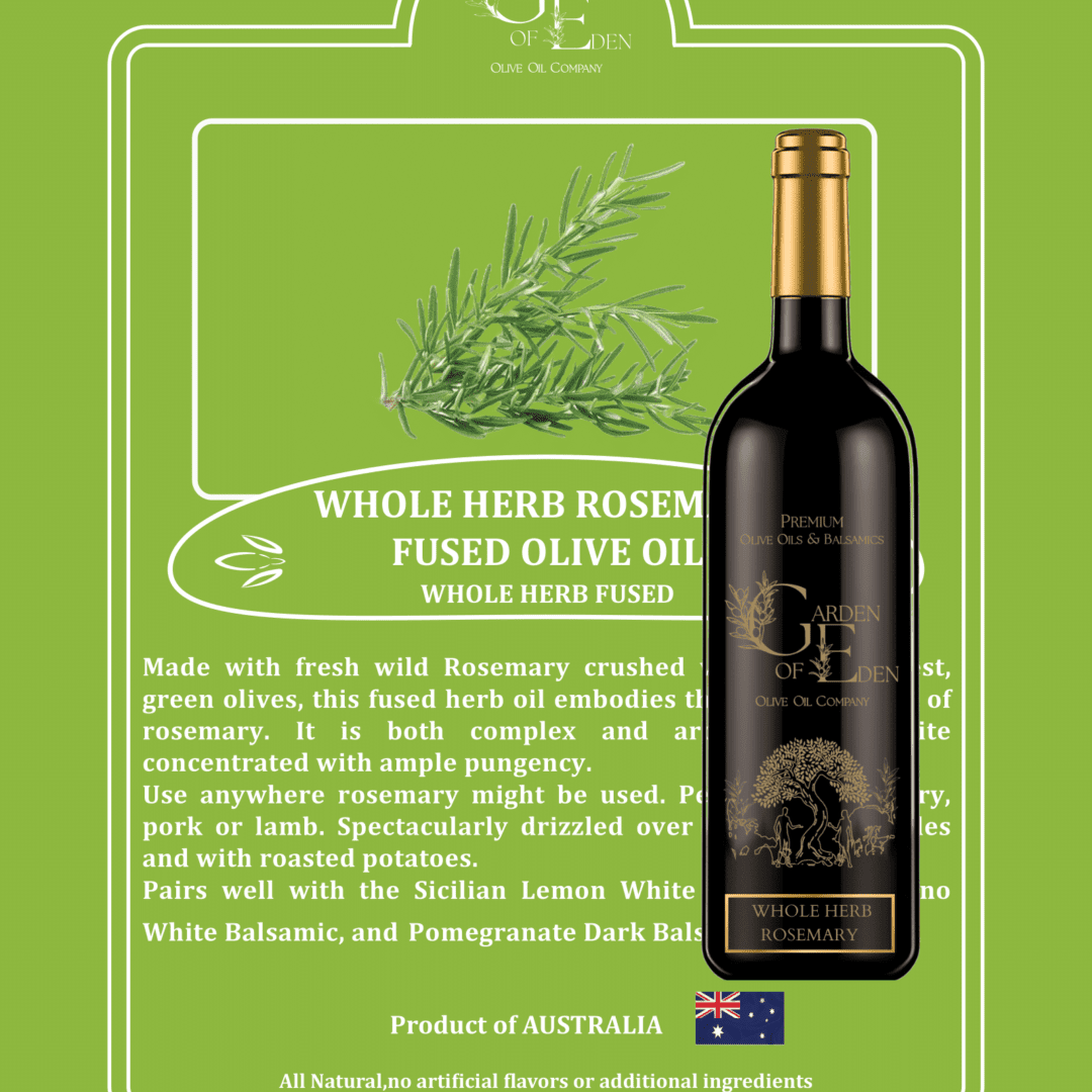 rosemary fused olive oil,rosemary olive oil,premium rosemary oil,Australian olive oil