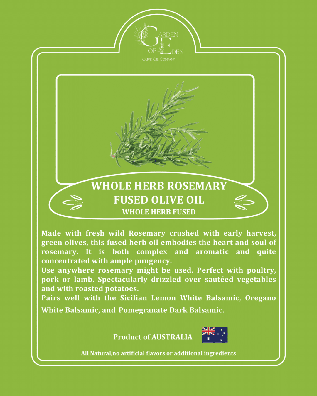 Whole Herb Rosemary Fused Olive Oil - Image 3