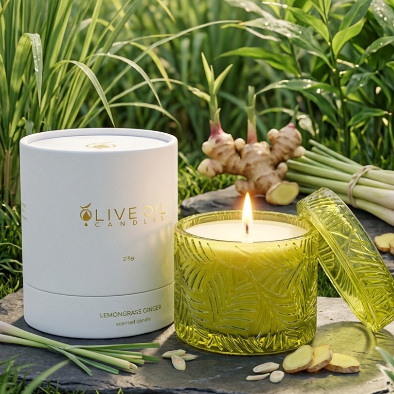 premium olive oil candle lemongrass & ginger