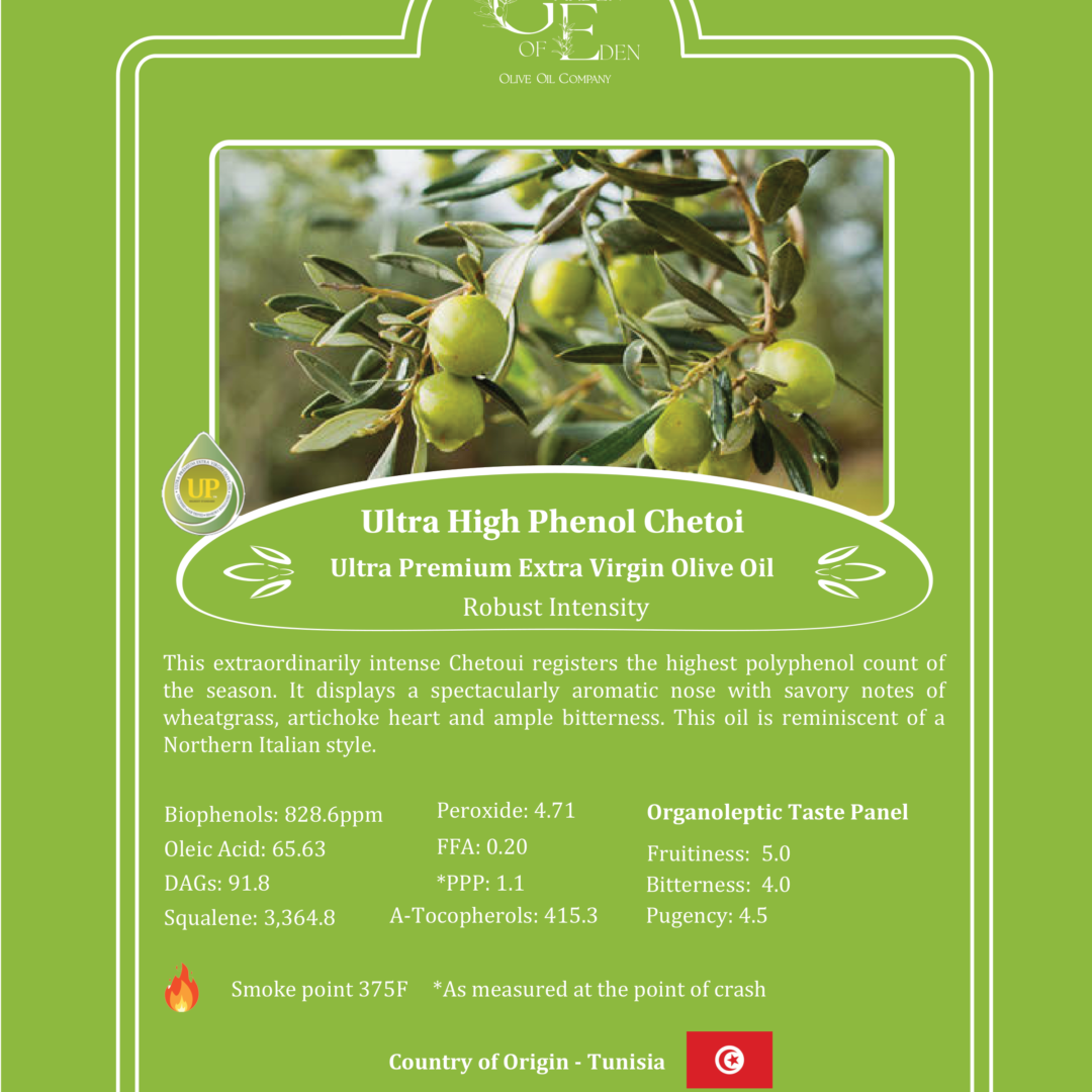 Chetoui Ultra High Phenol Extra Virgin Olive Oil