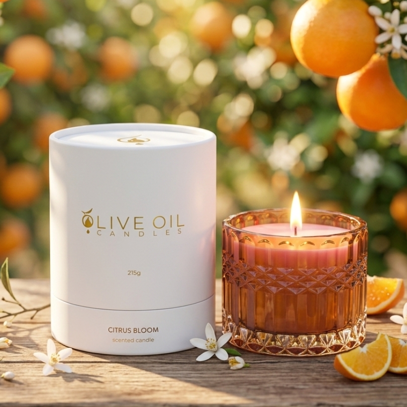 premium olive oil candle citrus bloom