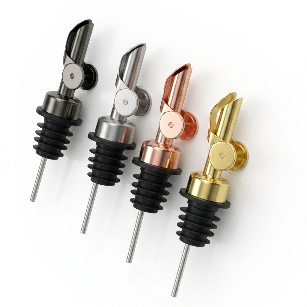 stainless steel & silicone self closing pour spouts