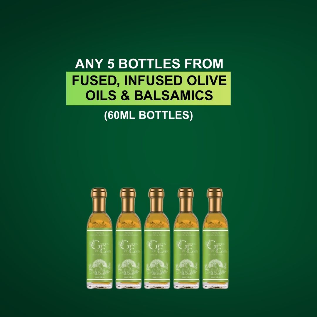 Any 5× 60ml Fused, Infused & Balsamic Olive Oils