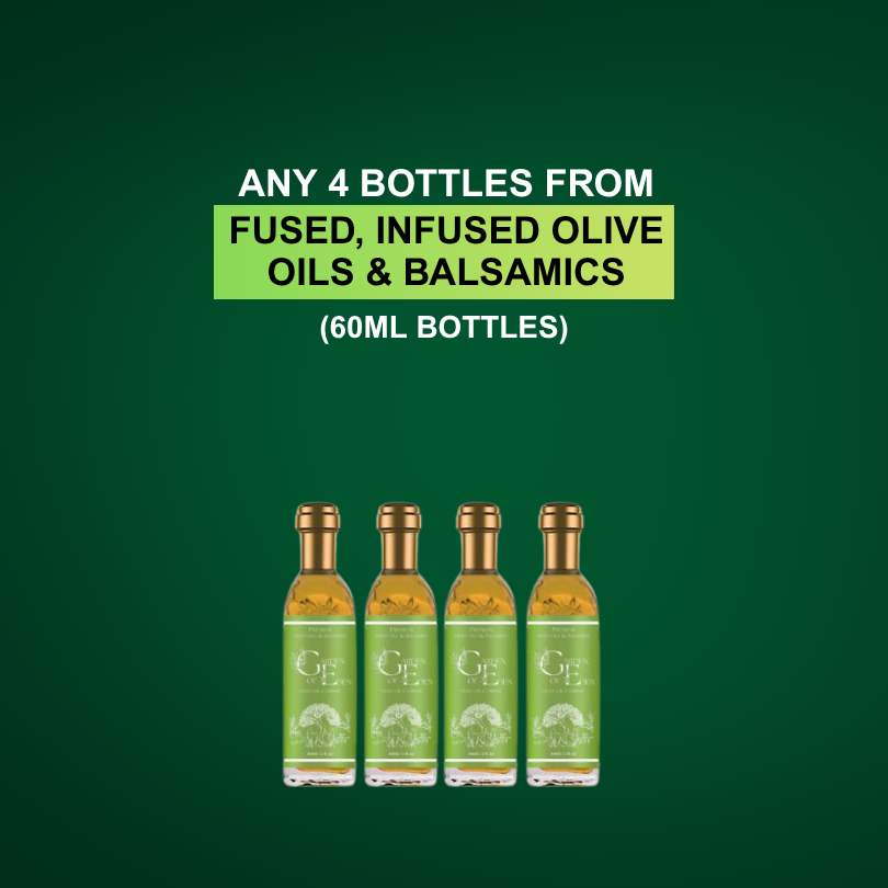 Any 4× 60ml Fused, Infused & Balsamic Olive Oils