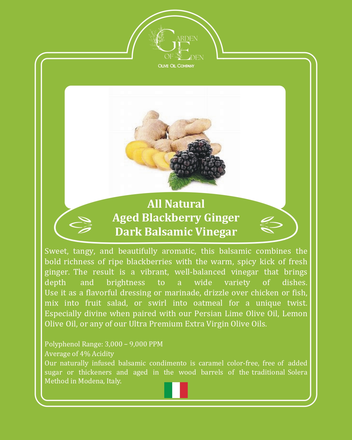 all natural aged blackberry ginger