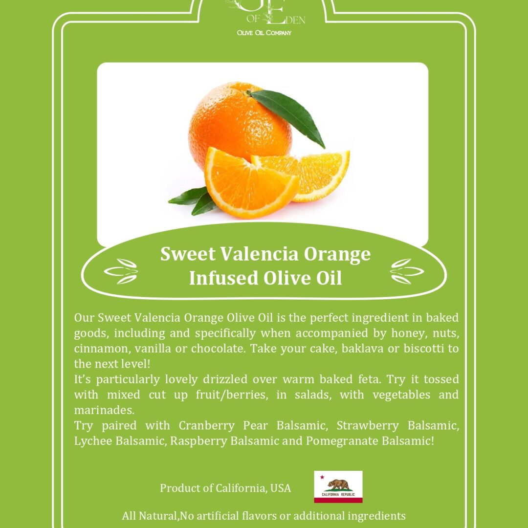 sweet valencia orange infused olive oil