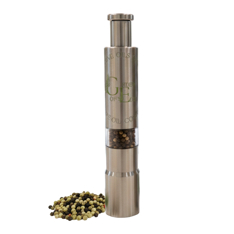 premium stainless steel salt & pepper grinder – pre filled with himalayan salt or rainbow peppercorn himalayan rock salt