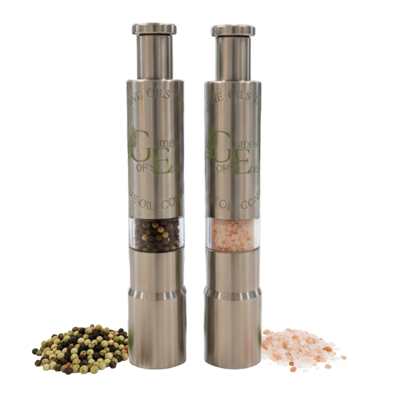 Premium Stainless Steel Salt & Pepper Grinder – Pre-filled with Himalayan Salt or Rainbow Peppercorn