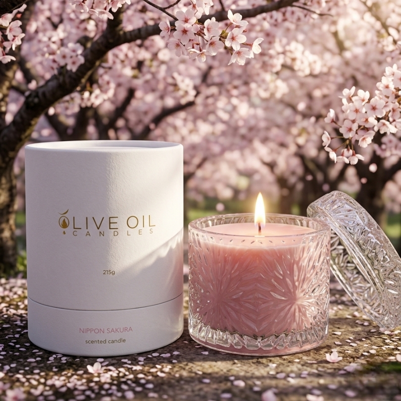 spring olive oil candle