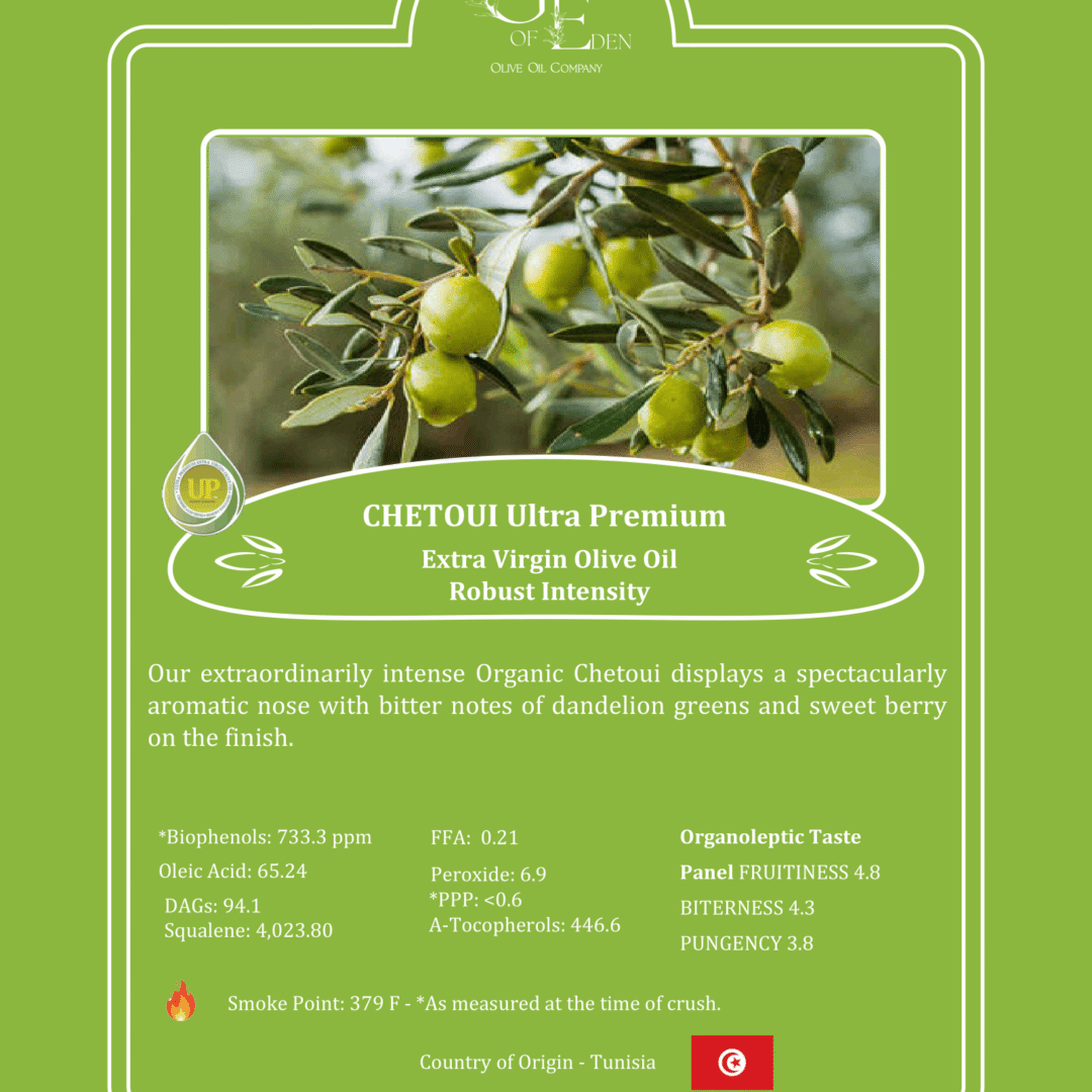 chetoui ultra high phenol extra virgin olive oil