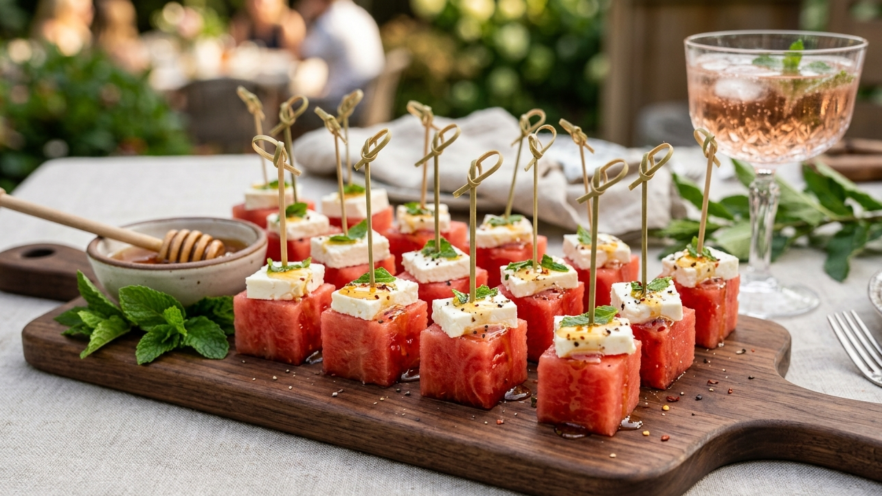 The Ultimate Summer Appetizer: Hot Honey Watermelon Feta Bites with Mint