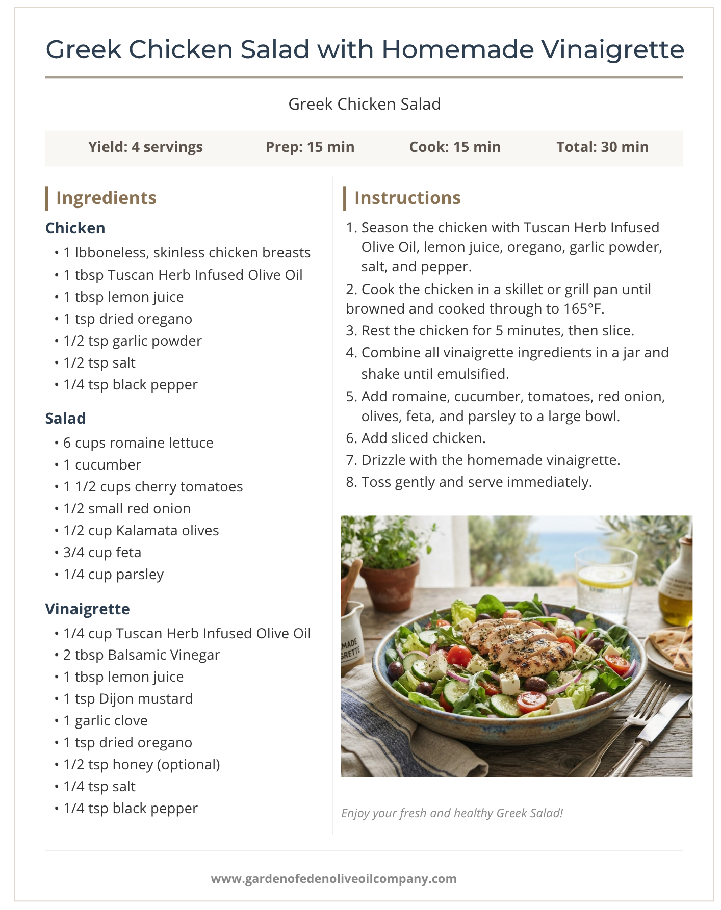 greek salad recipe card